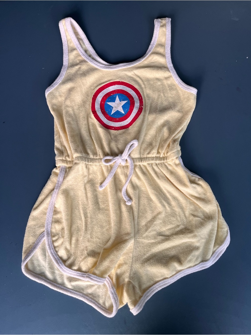 Marvel Light Yellow Tee with White Neck Trim